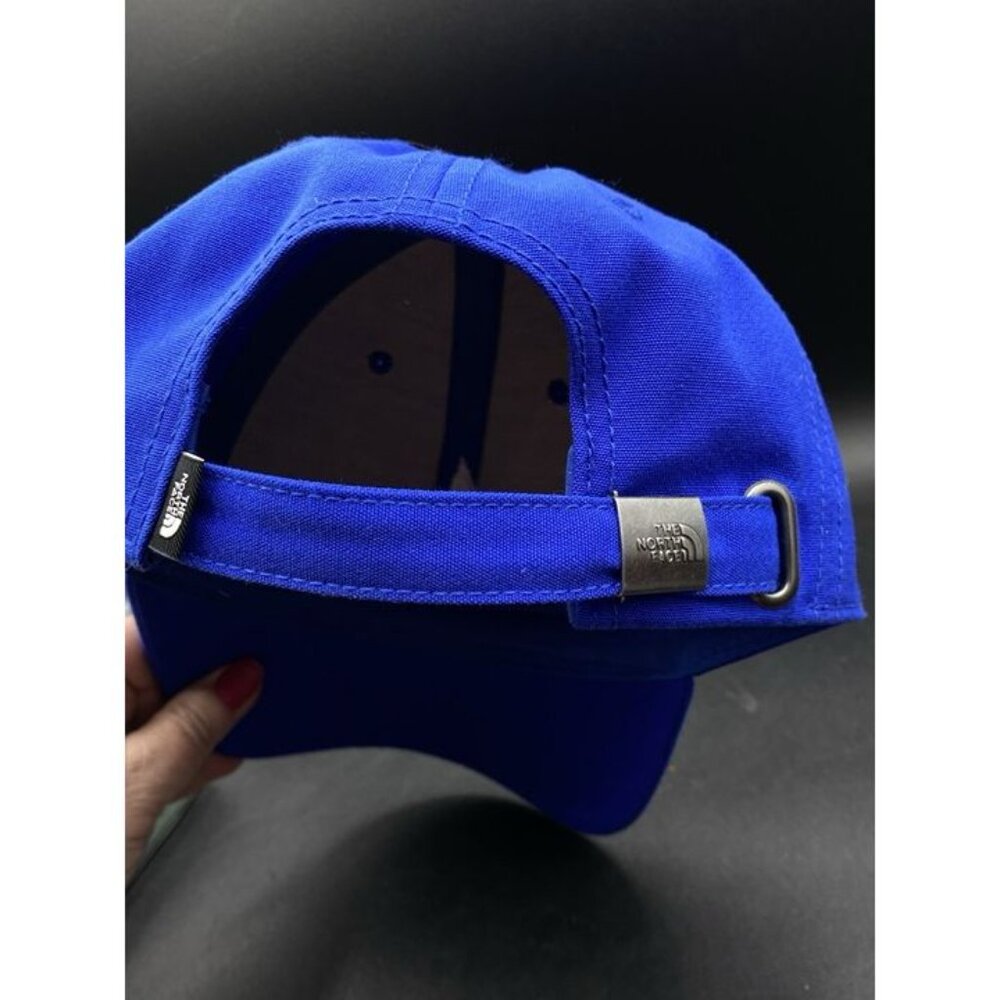 The North Face Cursive A Logo Bright Blue Hat Hiking Baseball Cap - Picture 5 of 12